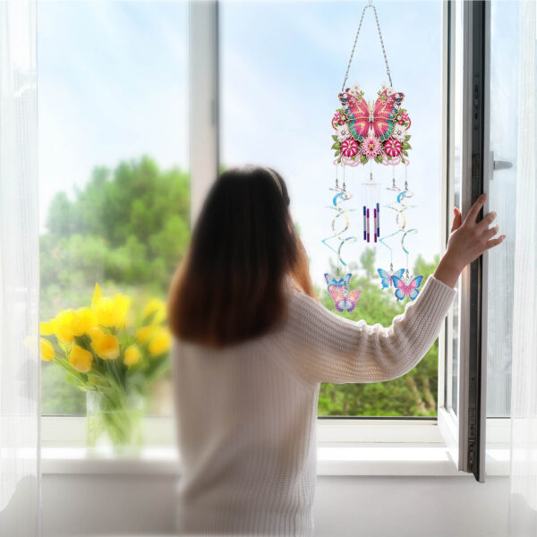 Diamond Painting Windgong 3D – Vlinders & Bloemen