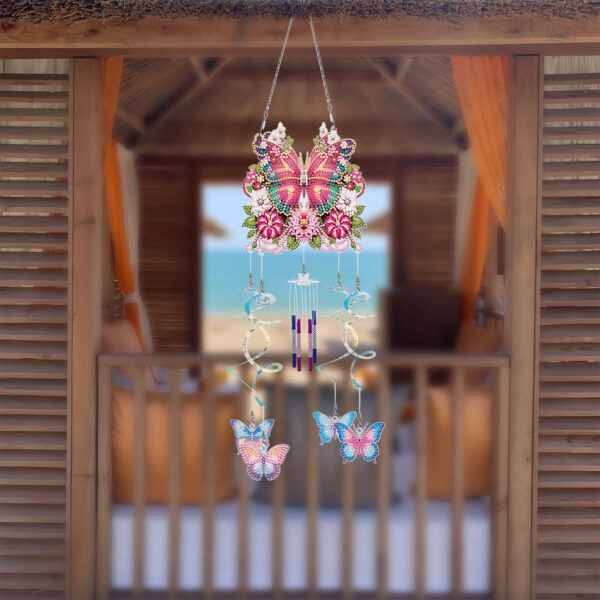 Diamond Painting Windgong 3D – Vlinders & Bloemen