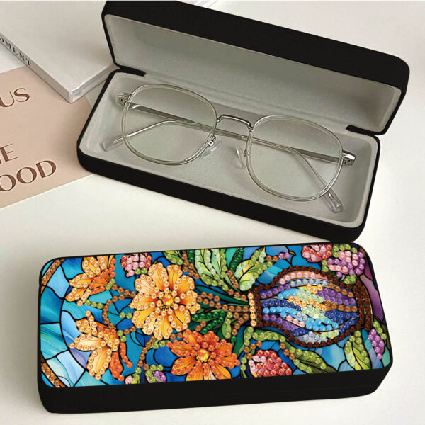 DIY brillenkoker met bloemdesign – Diamond Painting set