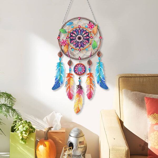 Voltooide Diamond Painting Dromenvanger als decoratie in huis