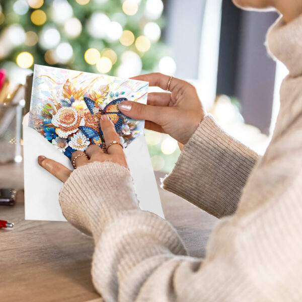 Zelf kaarten maken met Diamond Painting – set met 12 ontwerpen en enveloppen