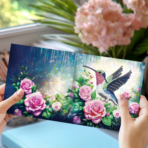 Close-up van Diamond Painting kaart met lichtreflecterend effect