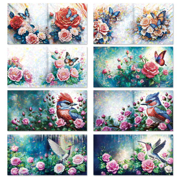 Diamond Painting kaarten set inclusief pen, wax, schudbakje en steentjes