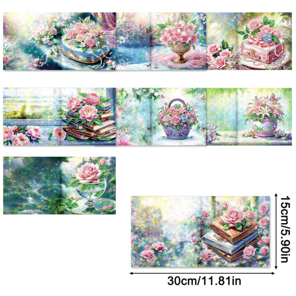 Diamond Painting Kaarten (8) – Pastelkleurige bloemen – Set 13 - Afbeelding 8