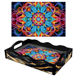 Diamond Painting Dienblad - Zwart - Mandala