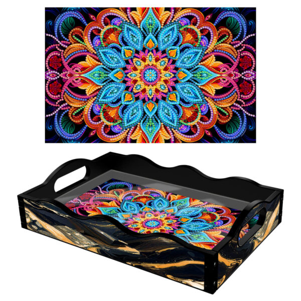 Diamond Painting Dienblad - Zwart - Mandala