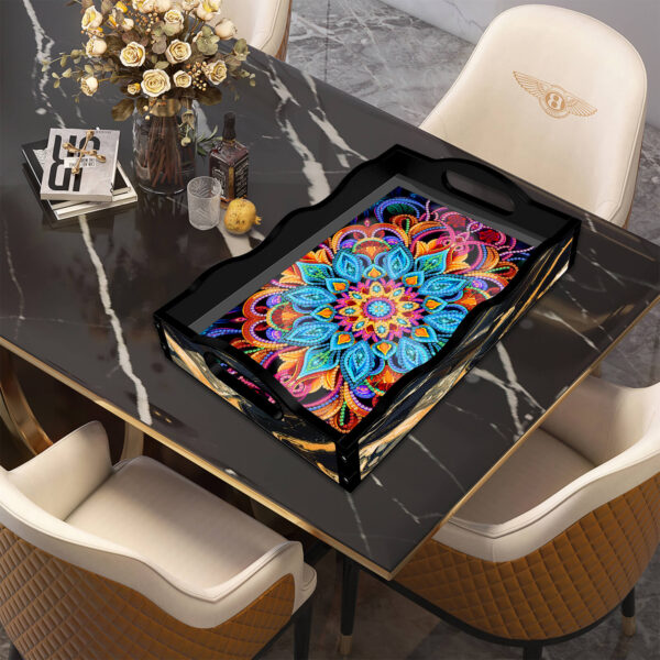 Diamond Painting Dienblad - Zwart - Mandala