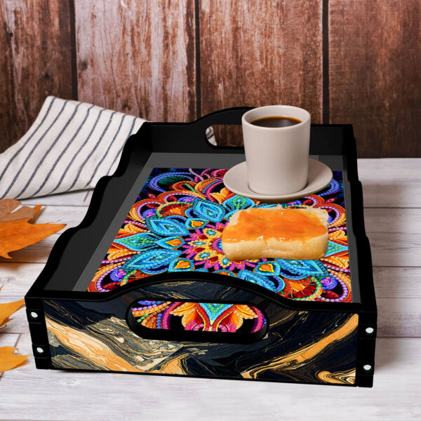 Diamond Painting Dienblad - Zwart - Mandala