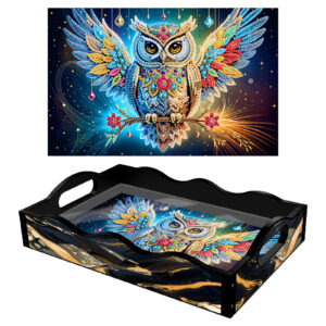 Diamond Painting Dienblad - Zwart - Uil