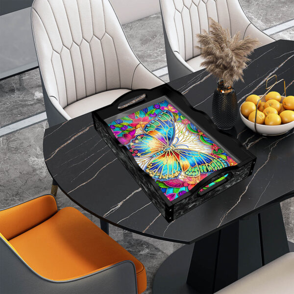 Diamond Painting Dienblad - Zwart - Vlinder