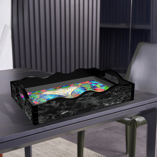 Diamond Painting Dienblad - Zwart - Vlinder