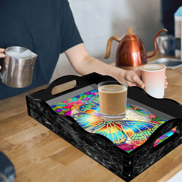 Diamond Painting Dienblad - Zwart - Vlinder