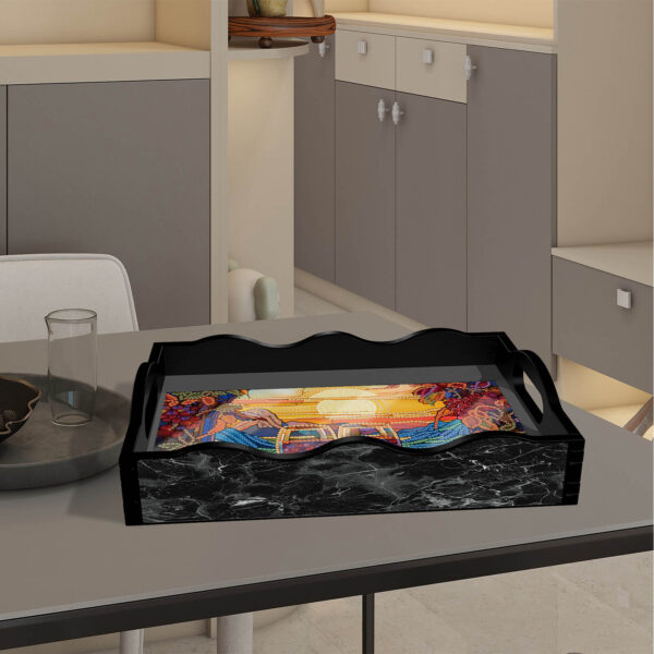 Diamond Painting Dienblad - Zwart - Wijnglazen