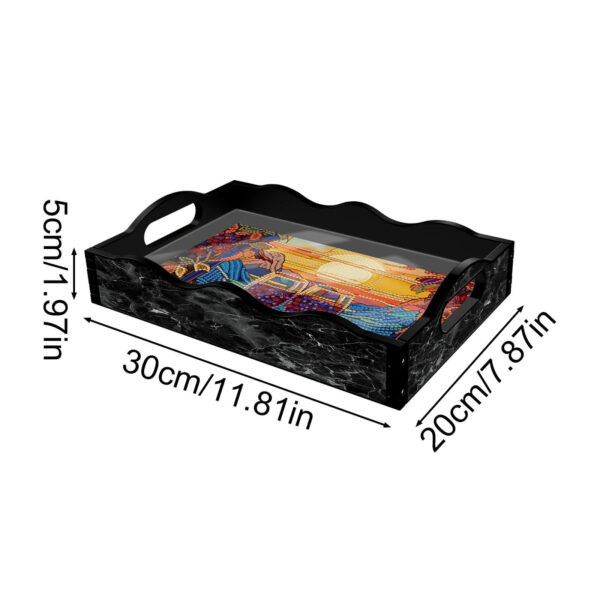 Diamond Painting Dienblad - Zwart - Wijnglazen