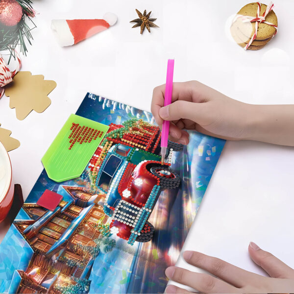 Diamond Painting kerstkaart met Amerikaanse kersttruck