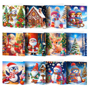 Diamond Painting Kerstkaarten - Set 9 - Warme Wintergroeten