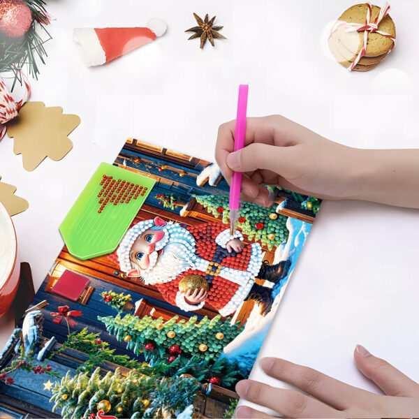 Diamond Painting kerstkaart met vrolijke kerstman