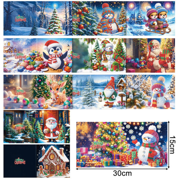 Diamond Painting Kerstkaarten - Set 9 - Warme Wintergroeten