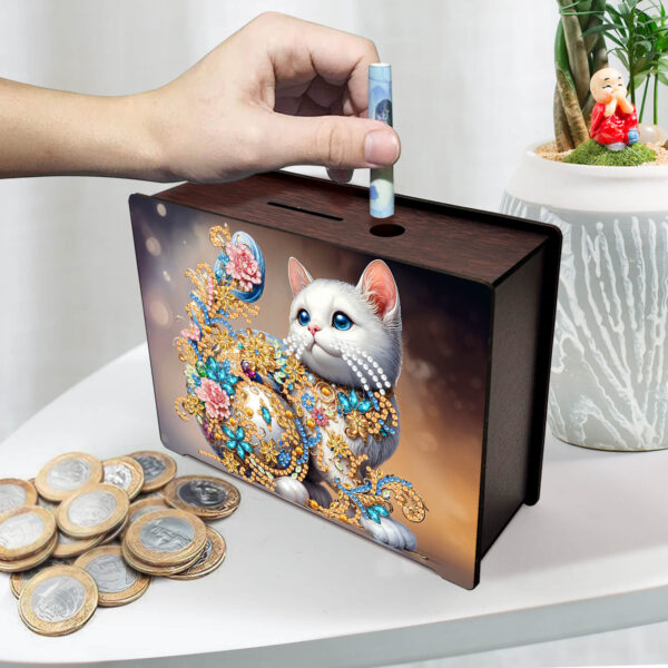 Diamond Painting Spaarpot - Kat