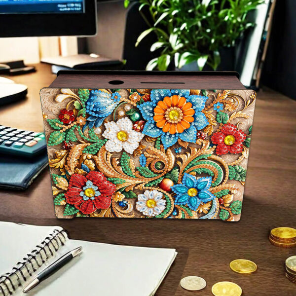 Diamond Painting Spaartpot - Bloemen