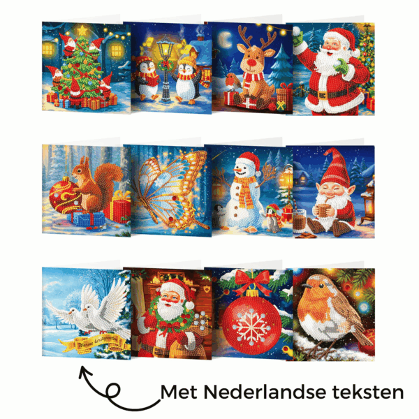 Exclusieve Diamond Painting Kerstkaarten met Nederlandse Teksten