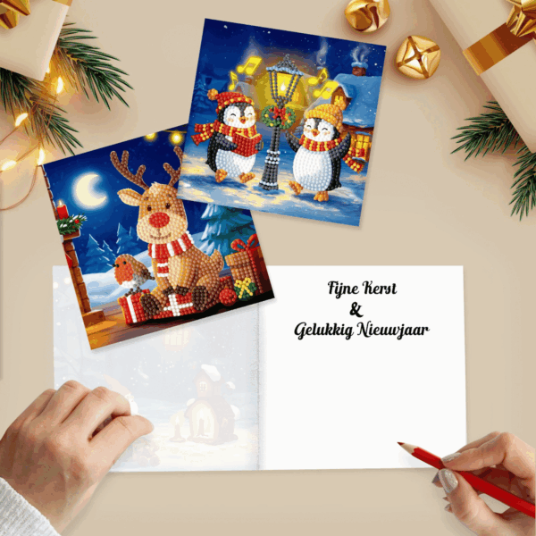 Exclusieve Diamond Painting Kerstkaarten met Nederlandse Teksten