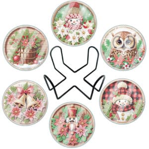 Diamond Painting Onderzetters – Set 2 – Zachte Winterstijl