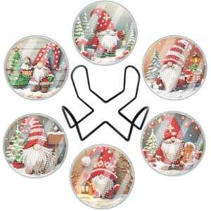 Diamond Painting Onderzetters – Set 3 – Kerstkabouters
