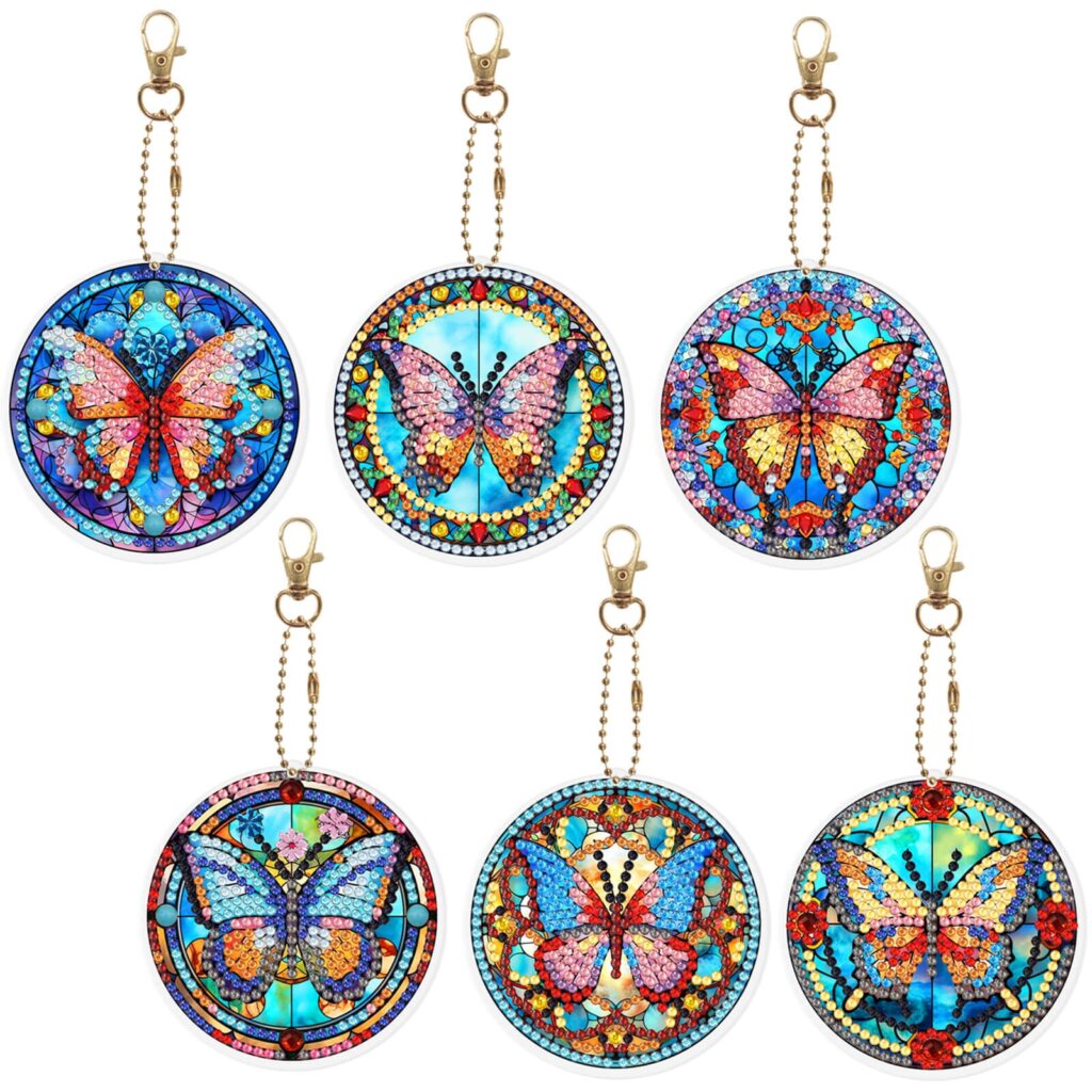 Diamond Painting sleutelhangers met vlinders