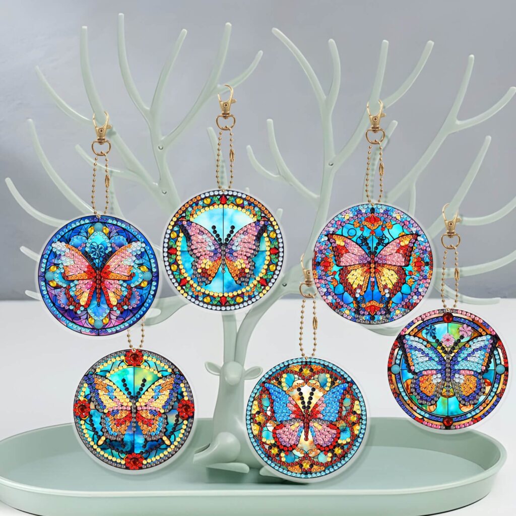 Diamond Painting Sleutelhangers - Vlinders