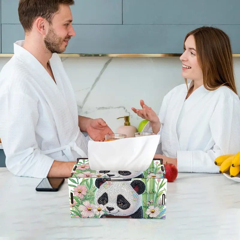 Diamond Painting Tissuebox - Panda