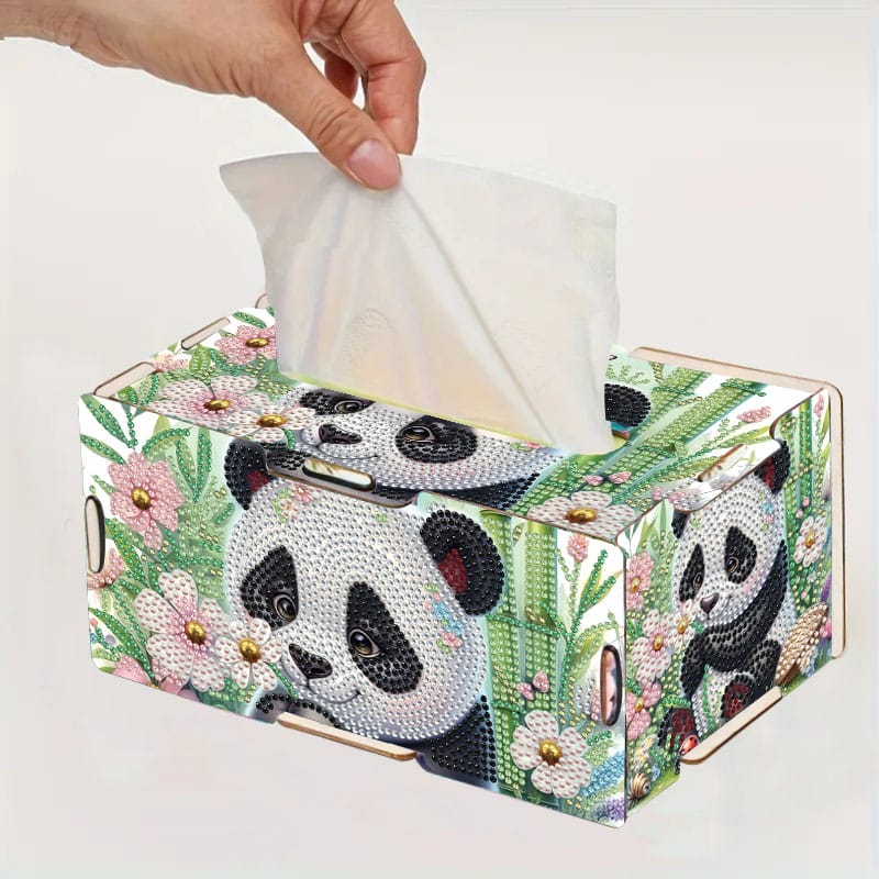 Diamond Painting Tissuebox - Panda