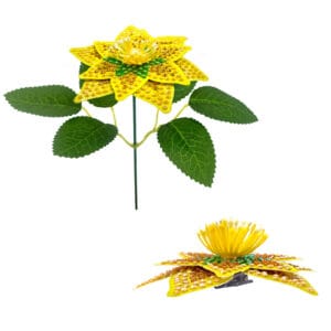 Diamond Painting Bloemen 3D – Set van 8 - Geel