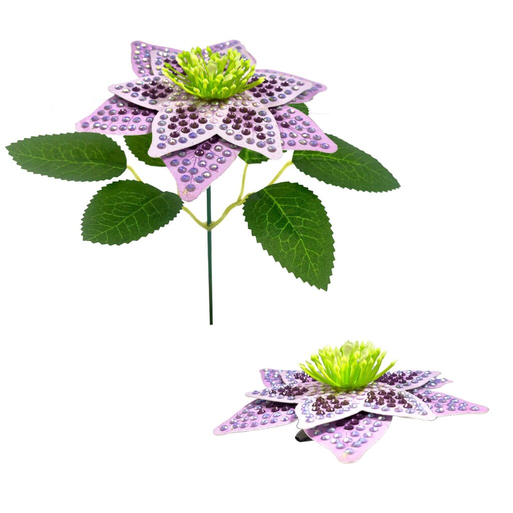Diamond Painting bloemen 3D set van 8 lila