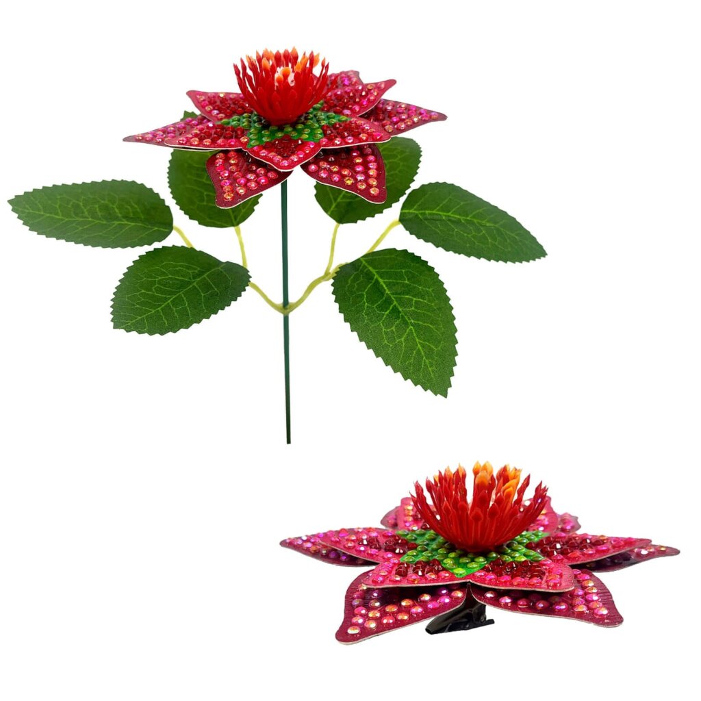 Diamond Painting bloemen 3D set van 8 rood