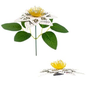 Diamond Painting Bloemen 3D – Set van 8 - Wit