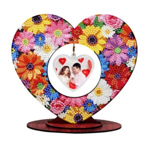 Diamond Painting Fotolijst Hart – Kleurrijke Bloemen
