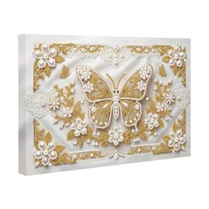 Diamond Painting Schilderij Gouden Vlinder – Pearl Collectie